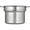 imageTramontina TriPly Clad Stainless Steel 8Quart Stock Pot with Lid InductionReady Pasta Pot DishwasherSafe NSFCertified Made in BrazilPASTA INSERT