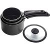 imageTramontina Aluminum Non Stick 6Piece Nesting Sauce Pan Set with Lids  Gray Kitchen Nonstick Cookware Set Dishwasher and Oven SafeGray