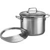imageTramontina Covered Stock Pot Gourmet Stainless Steel 16Quart 80120001DS3 Pc 6 Qt
