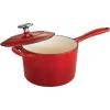 imageTramontina Enameled Cast Iron Dutch Oven Pot with Lid Round 55quart BlueRed
