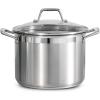 imageTramontina Lock ampamp Drain Pasta Cooker Pot with Strainer Lid 188 Stainless Steel 8 Qt 80120509DS