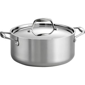 imageTramontina TriPly Clad Stainless Steel 8Quart Stock Pot with Lid InductionReady Pasta Pot DishwasherSafe NSFCertified Made in BrazilDUTCH OVEN