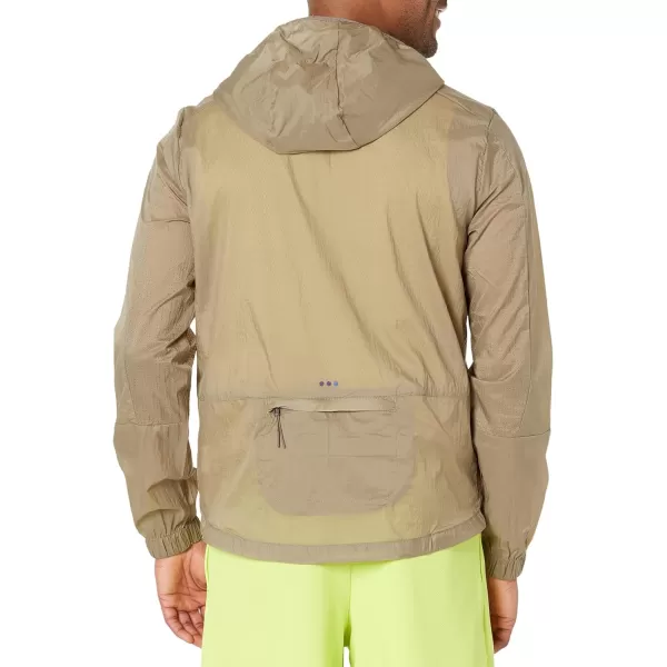 imageSaucony Elevate Packaway Jacket for Men  Elasticized Cuffs Zippered Front Closure and Relaxed FitPewter