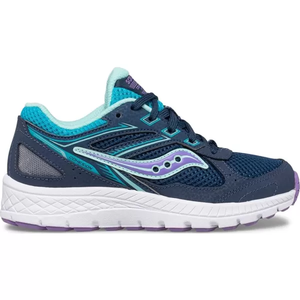 imageSaucony Kids Girls Cohesion 14 LTT Running Sneakers Shoes  SilverNavyTurqPurple