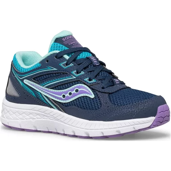 imageSaucony Kids Girls Cohesion 14 LTT Running Sneakers Shoes  SilverNavyTurqPurple