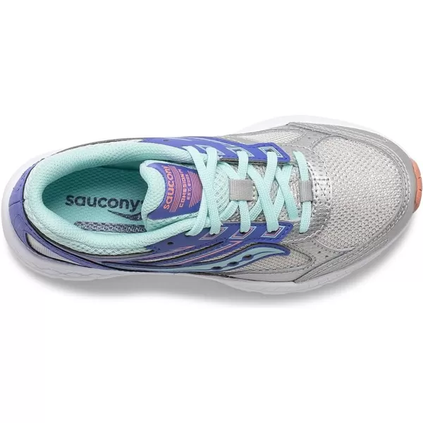 imageSaucony Kids Girls Cohesion 14 LTT Running Sneakers Shoes  SilverSilverPeriwinkleTurq