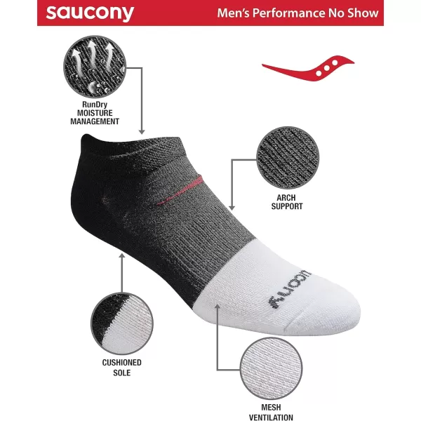 imageSaucony Mens MultiPack Mesh Ventilating Comfort Fit Performance NoShow SocksBasic Fashion Assorted 6 Pairs