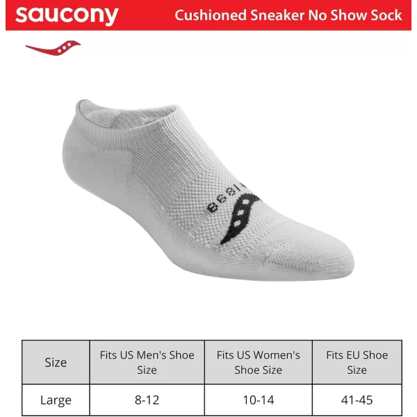 imageSaucony Mens MultiPack Mesh Ventilating Comfort Fit Performance NoShow SocksSneaker WhiteGrey 6 Pairs
