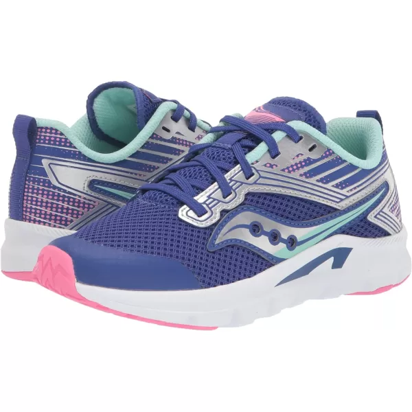 imageSaucony UnisexChild Axon Running ShoeBlueTurqPink