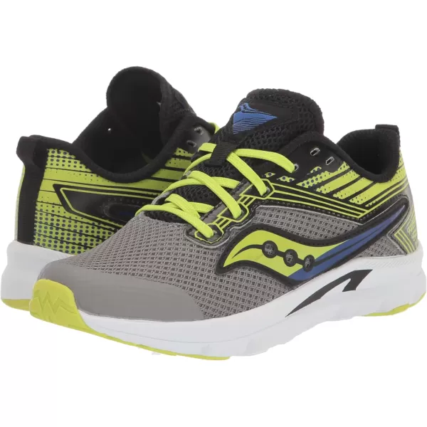 imageSaucony UnisexChild Axon Running ShoeGreyLimeBlack
