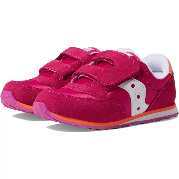 imageSaucony UnisexChild Baby Jazz Hook amp Loop SneakerFuchsiaCoralWhite