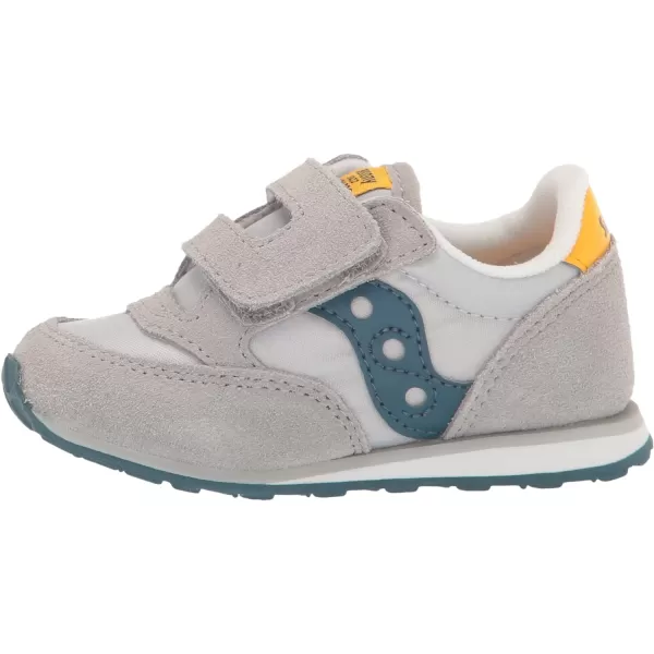 imageSaucony UnisexChild Baby Jazz Hook amp Loop SneakerGreyBlueYellow