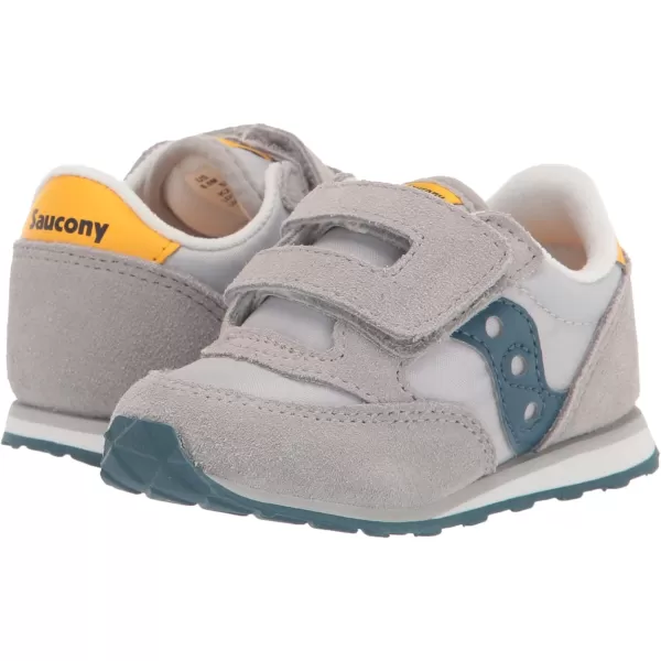 imageSaucony UnisexChild Baby Jazz Hook amp Loop SneakerGreyBlueYellow