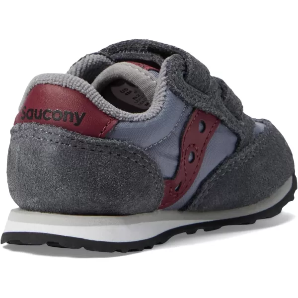 imageSaucony UnisexChild Baby Jazz Hook amp Loop SneakerGreyDark Red
