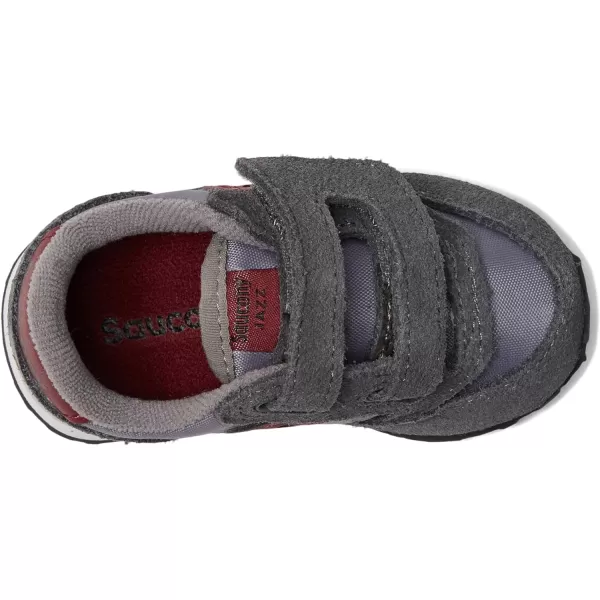 imageSaucony UnisexChild Baby Jazz Hook amp Loop SneakerGreyDark Red