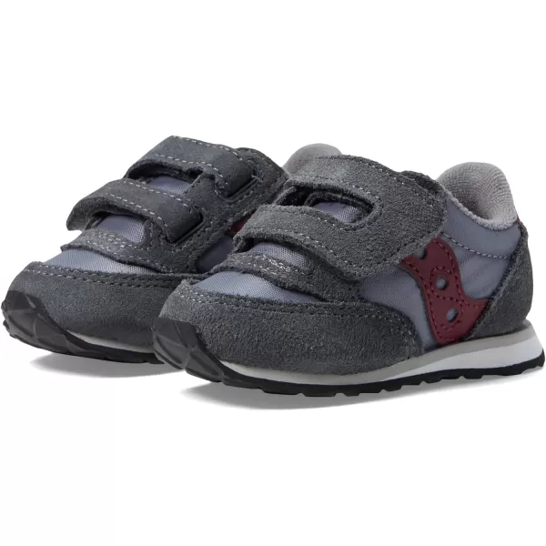 imageSaucony UnisexChild Baby Jazz Hook amp Loop SneakerGreyDark Red