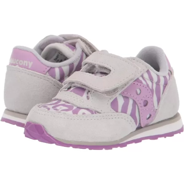 imageSaucony UnisexChild Baby Jazz Hook amp Loop SneakerGreyPurple Animal Print