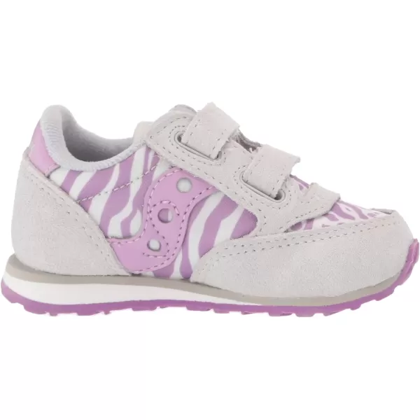 imageSaucony UnisexChild Baby Jazz Hook amp Loop SneakerGreyPurple Animal Print