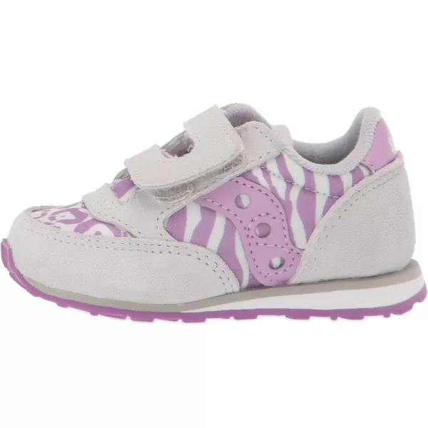imageSaucony UnisexChild Baby Jazz Hook amp Loop SneakerGreyPurple Animal Print