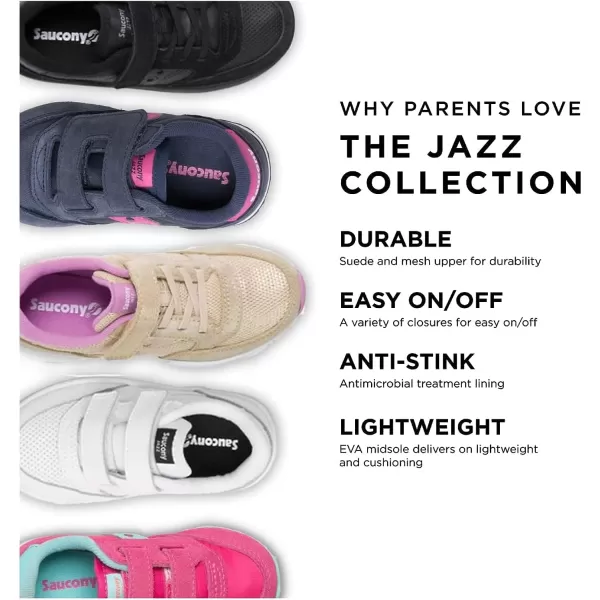 imageSaucony UnisexChild Baby Jazz Hook amp Loop SneakerNavyPink