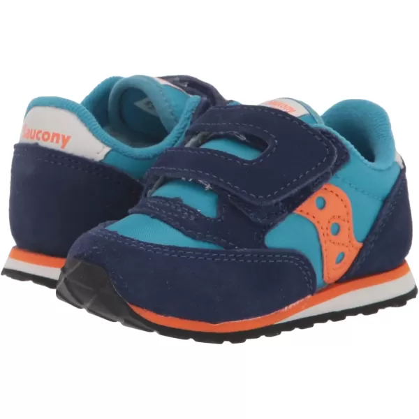 imageSaucony UnisexChild Baby Jazz Hook amp Loop SneakerNavyTealOrange