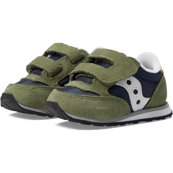 imageSaucony UnisexChild Baby Jazz Hook amp Loop SneakerOliveNavyGold