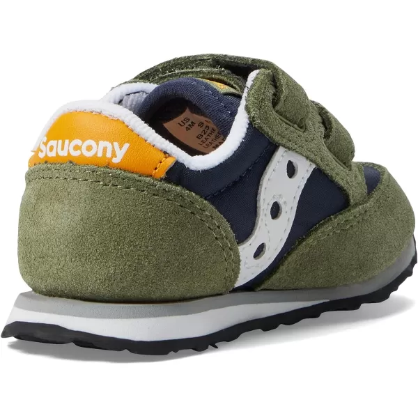 imageSaucony UnisexChild Baby Jazz Hook amp Loop SneakerOliveNavyGold