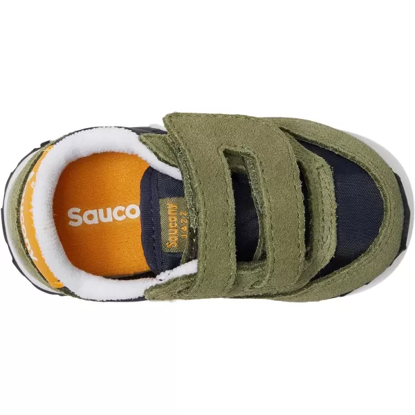 imageSaucony UnisexChild Baby Jazz Hook amp Loop SneakerOliveNavyGold