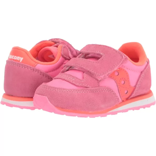 imageSaucony UnisexChild Baby Jazz Hook amp Loop SneakerPinkRed