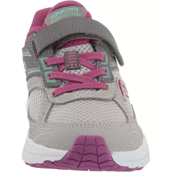 imageSaucony UnisexChild Cohesion 14 Alternative Closure Jr Running ShoeGreyMagentaTurq