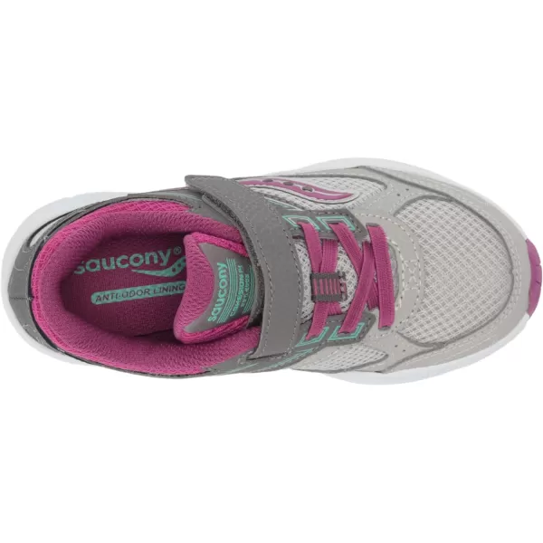 imageSaucony UnisexChild Cohesion 14 Alternative Closure Jr Running ShoeGreyMagentaTurq