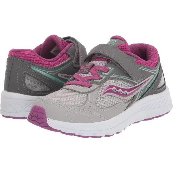 imageSaucony UnisexChild Cohesion 14 Alternative Closure Jr Running ShoeGreyMagentaTurq