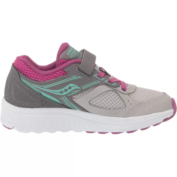 imageSaucony UnisexChild Cohesion 14 Alternative Closure Jr Running ShoeGreyMagentaTurq