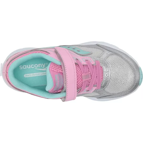 imageSaucony UnisexChild Cohesion 14 Alternative Closure Jr Running ShoePinkSilver