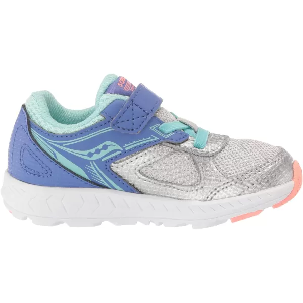 imageSaucony UnisexChild Cohesion 14 Alternative Closure Jr Running ShoeSilverPeriwinkleTurq