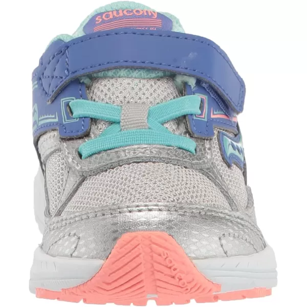 imageSaucony UnisexChild Cohesion 14 Alternative Closure Jr Running ShoeSilverPeriwinkleTurq