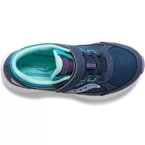 imageSaucony UnisexChild Cohesion 14 Alternative Closure Running ShoeNavyTurqPurple