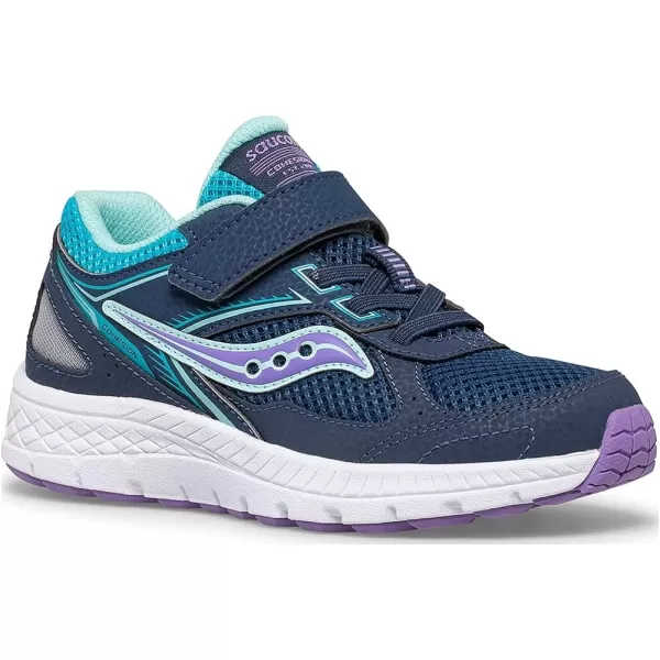 imageSaucony UnisexChild Cohesion 14 Alternative Closure Running ShoeNavyTurqPurple