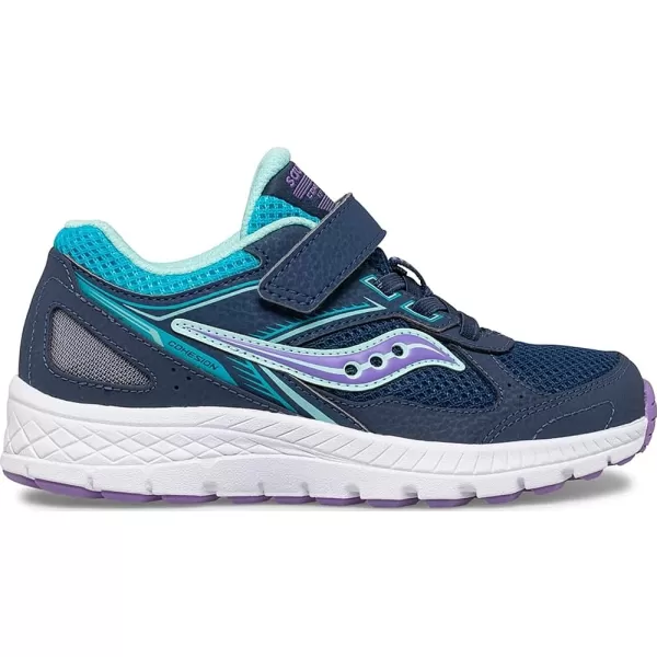 imageSaucony UnisexChild Cohesion 14 Alternative Closure Running ShoeNavyTurqPurple