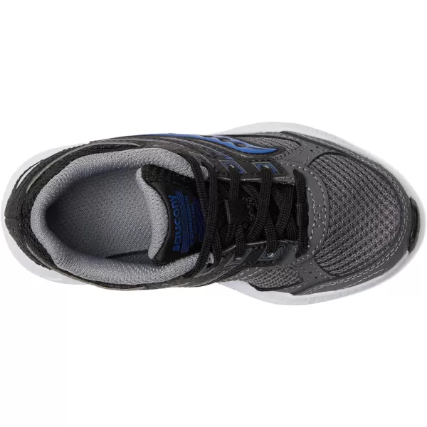 imageSaucony UnisexChild Cohesion 14 Lace to Toe Running ShoeBlackGreyBlue