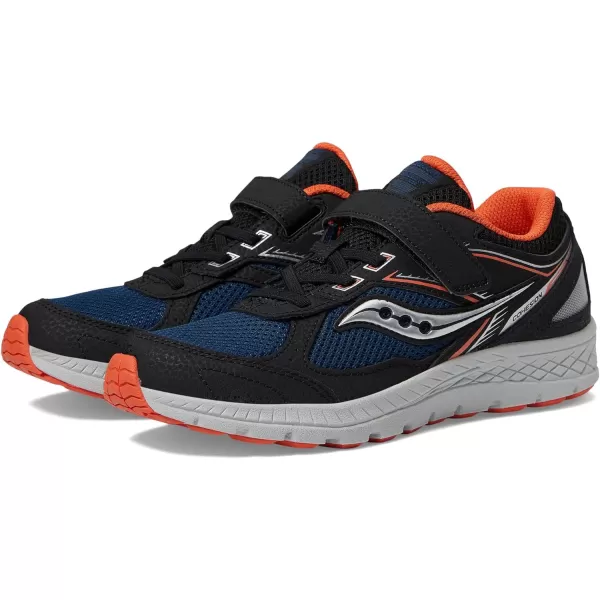 imageSaucony UnisexChild Cohesion 14 Lace to Toe Running ShoeBlackNavyRed