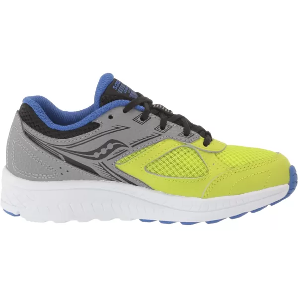 imageSaucony UnisexChild Cohesion 14 Lace to Toe Running ShoeGreyAcidLime