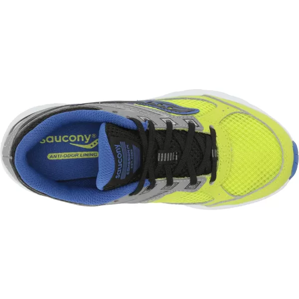imageSaucony UnisexChild Cohesion 14 Lace to Toe Running ShoeGreyAcidLime
