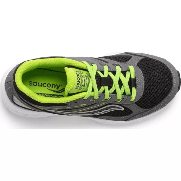 imageSaucony UnisexChild Cohesion 14 Lace to Toe Running ShoeGreyBlackGreen