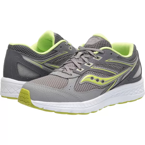 imageSaucony UnisexChild Cohesion 14 Lace to Toe Running ShoeGreyCitron