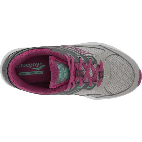 imageSaucony UnisexChild Cohesion 14 Lace to Toe Running ShoeGreyMagentaTurq