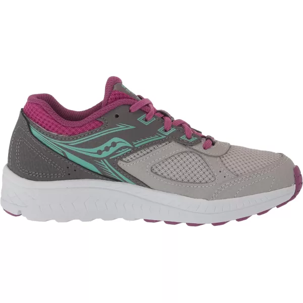 imageSaucony UnisexChild Cohesion 14 Lace to Toe Running ShoeGreyMagentaTurq