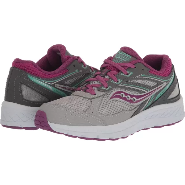 imageSaucony UnisexChild Cohesion 14 Lace to Toe Running ShoeGreyMagentaTurq