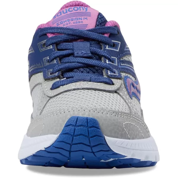 imageSaucony UnisexChild Cohesion 14 Lace to Toe Running ShoeNavyGreyGrape