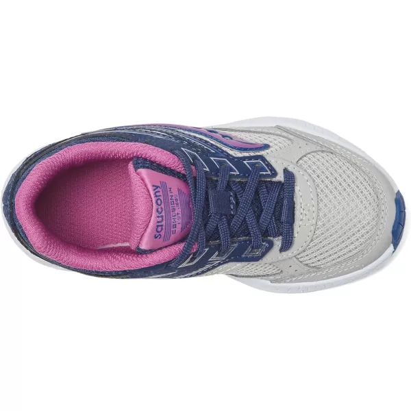imageSaucony UnisexChild Cohesion 14 Lace to Toe Running ShoeNavyGreyGrape
